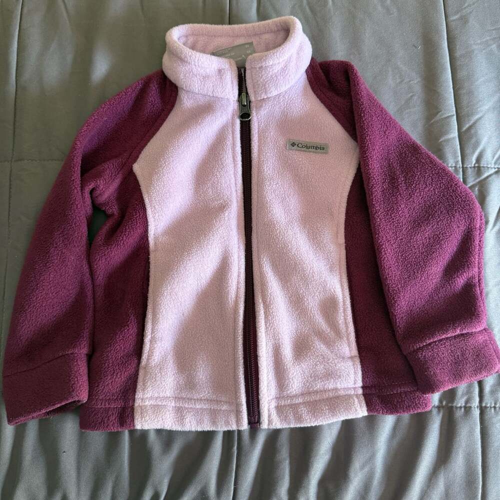 Columbia Benton Springs Fleece Jacket Size 2T Pink Purple Zip Up
